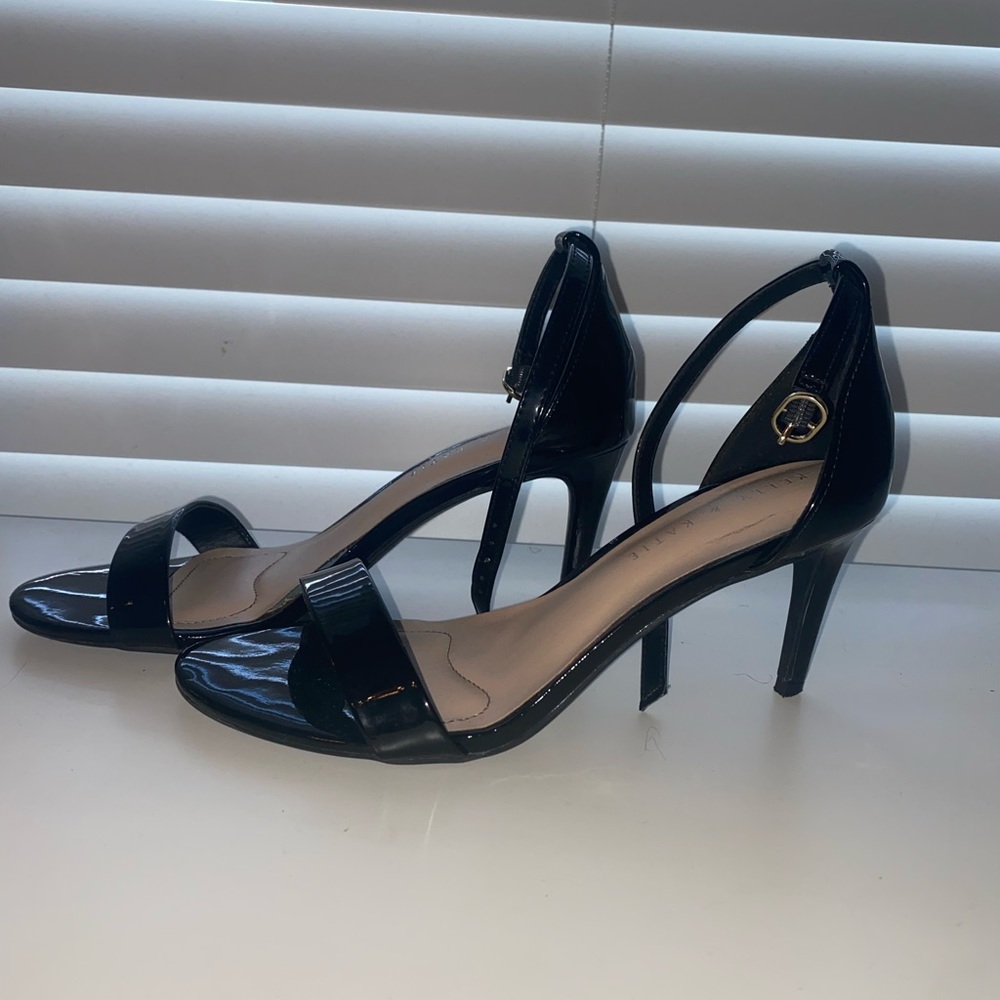 Patent black short heels